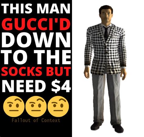 gucci down to the socks gif|Gucci socks meme.